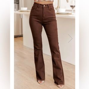 Pink Lily Brown Flare Jeans